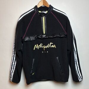 Adidas x Metropolitan Men’s Sherpa Polar Fleece 1/4 Zip Black Yellow Tint Small